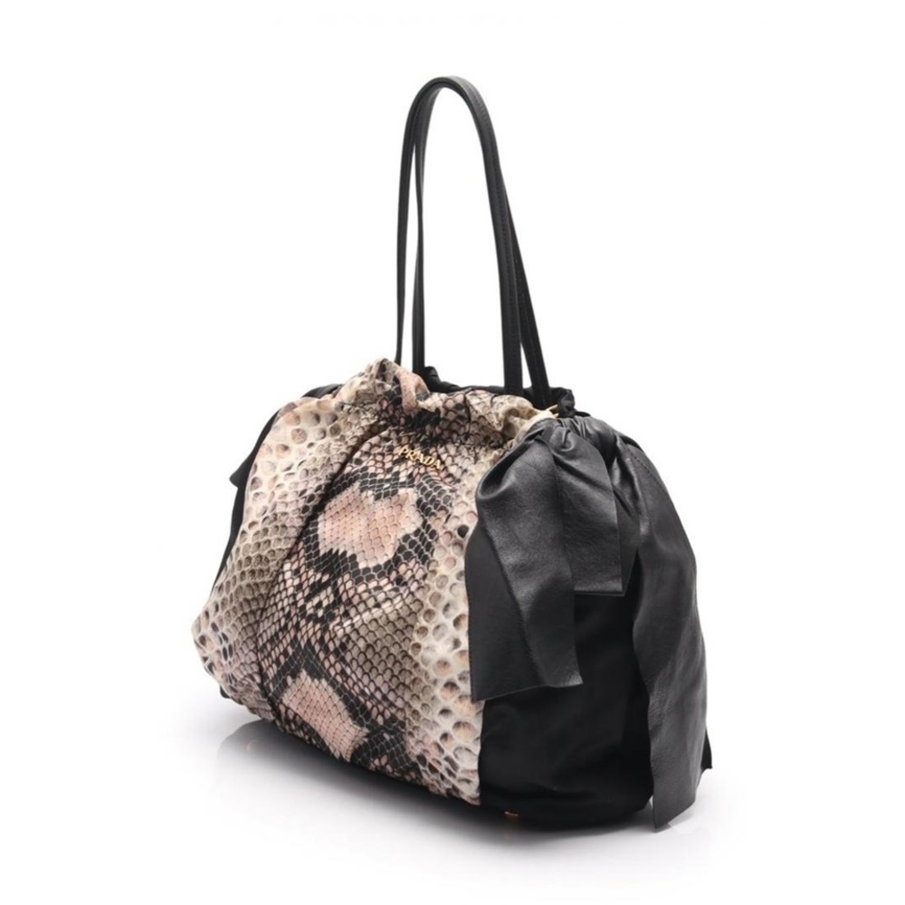 Prada Nylon Bag Beige Black Python - image 2